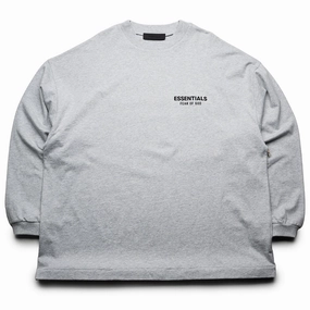 Fear Of God Essentials Jersey L/S Tee - Light Heather Gray