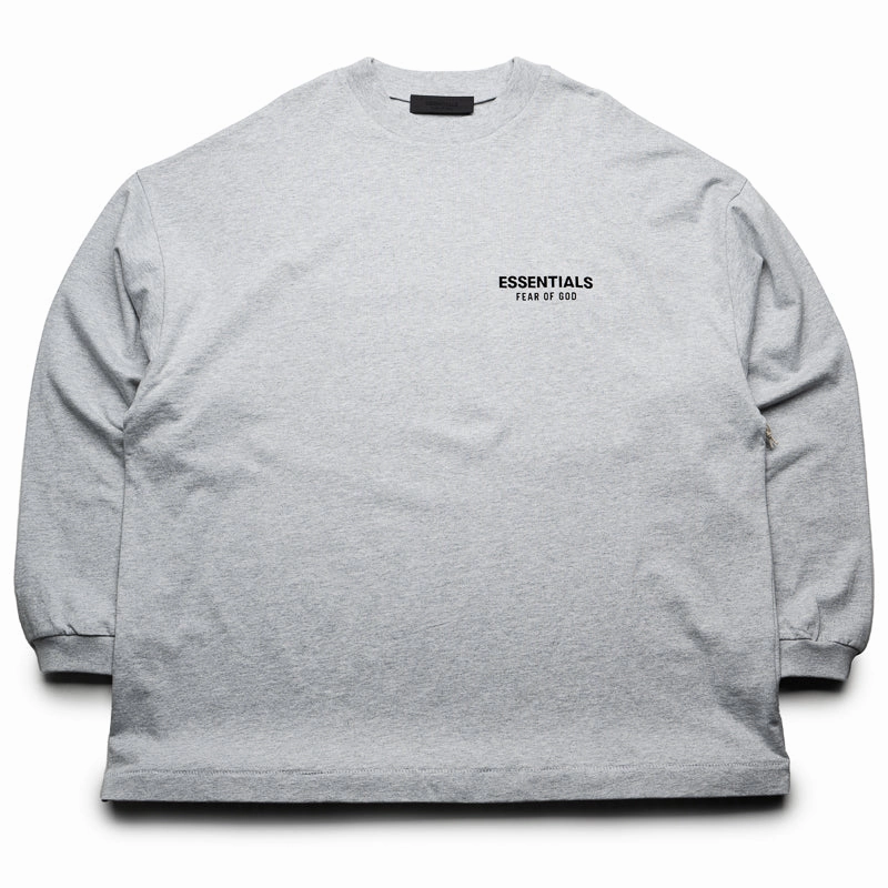 Fear Of God Essentials Jersey L/S Tee - Light Heather Gray