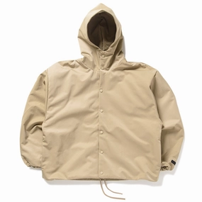 Fear Of God Essentials Textured Nylon Hooded Coaches Jacket - Desert Sand