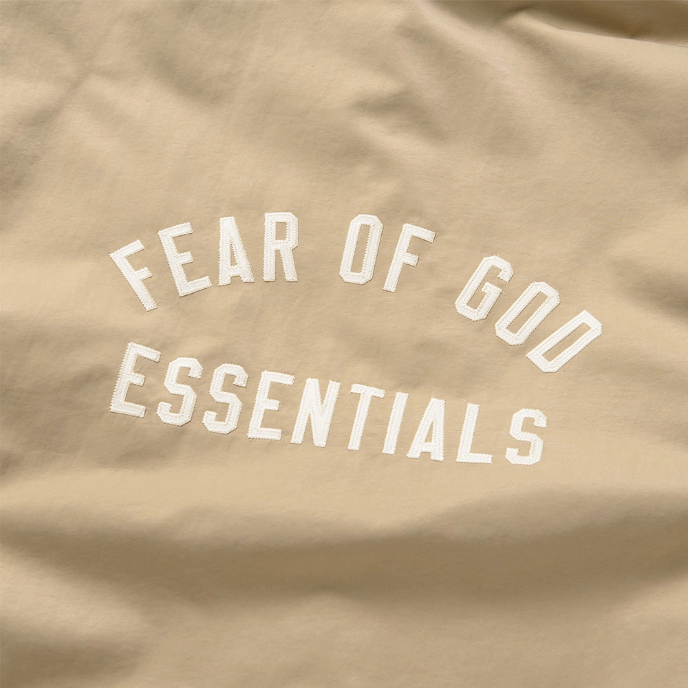 Fear Of God Essentials Textured Nylon Hooded Coaches Jacket - Desert Sand