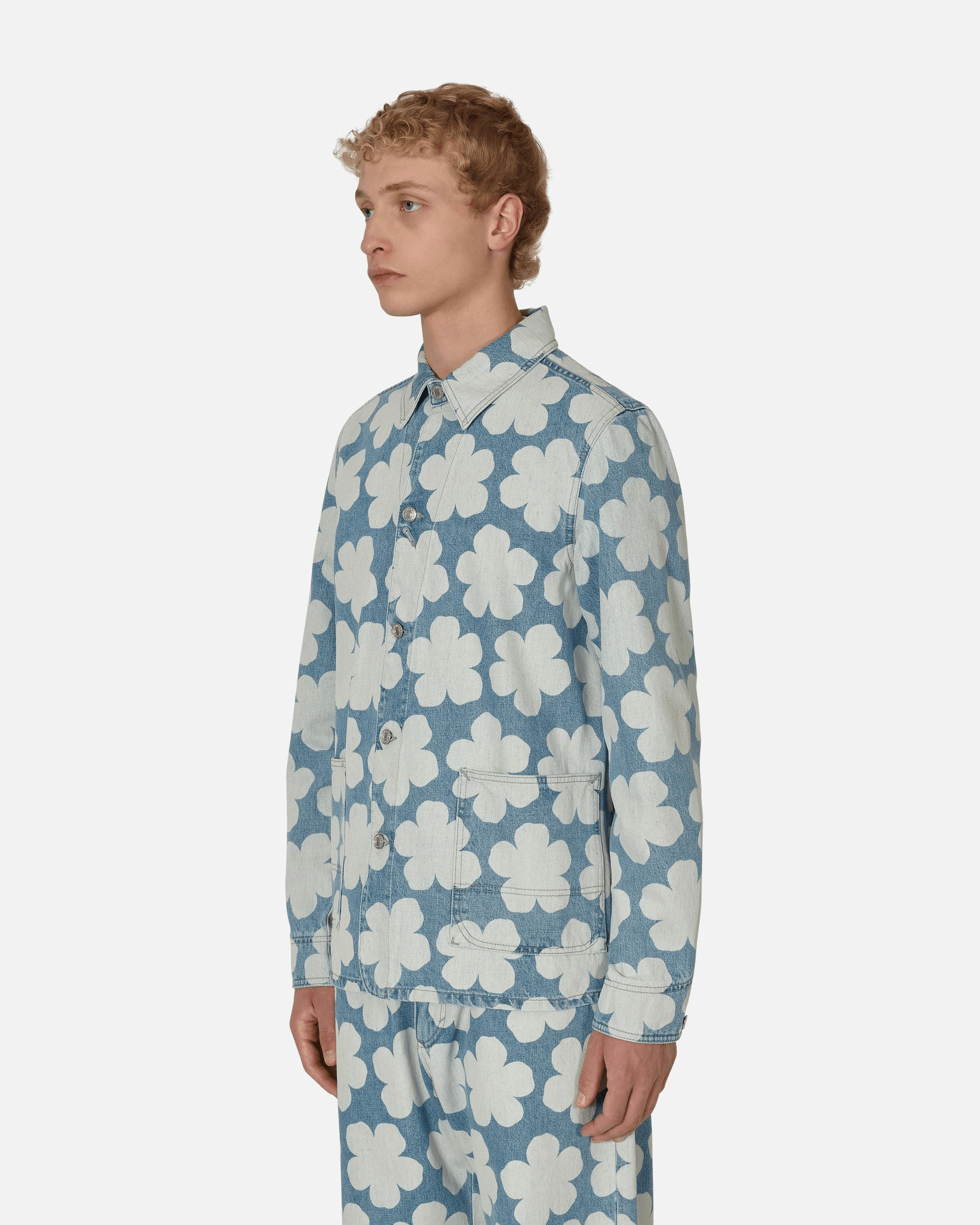 Hana Dots Denim Workwear Jacket Blue