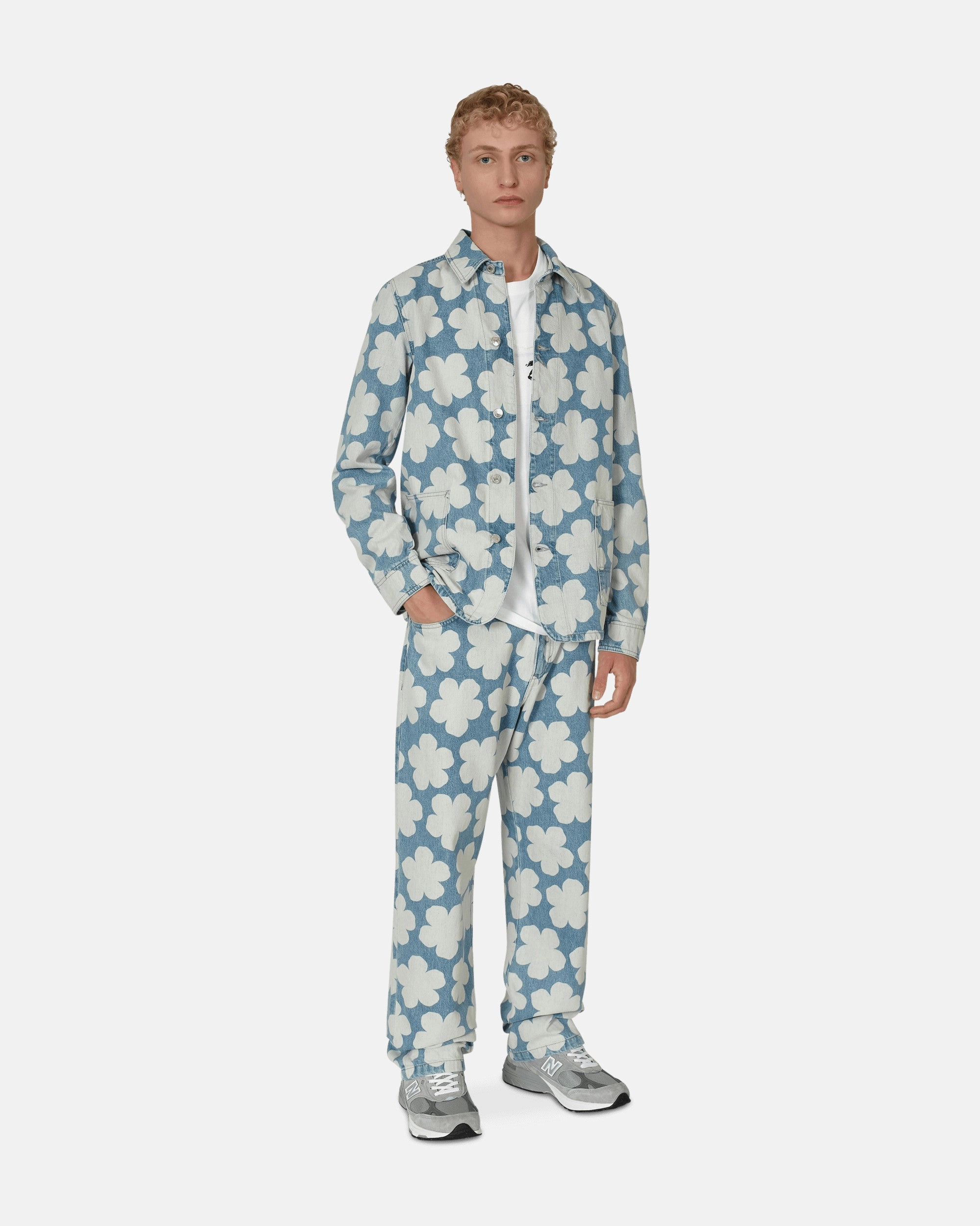 Hana Dots Denim Workwear Jacket Blue