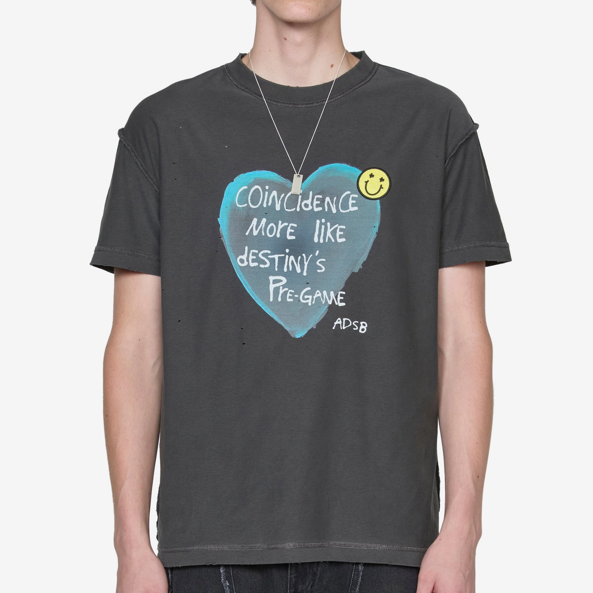 Heart Message T-Shirt Charcoal Grey