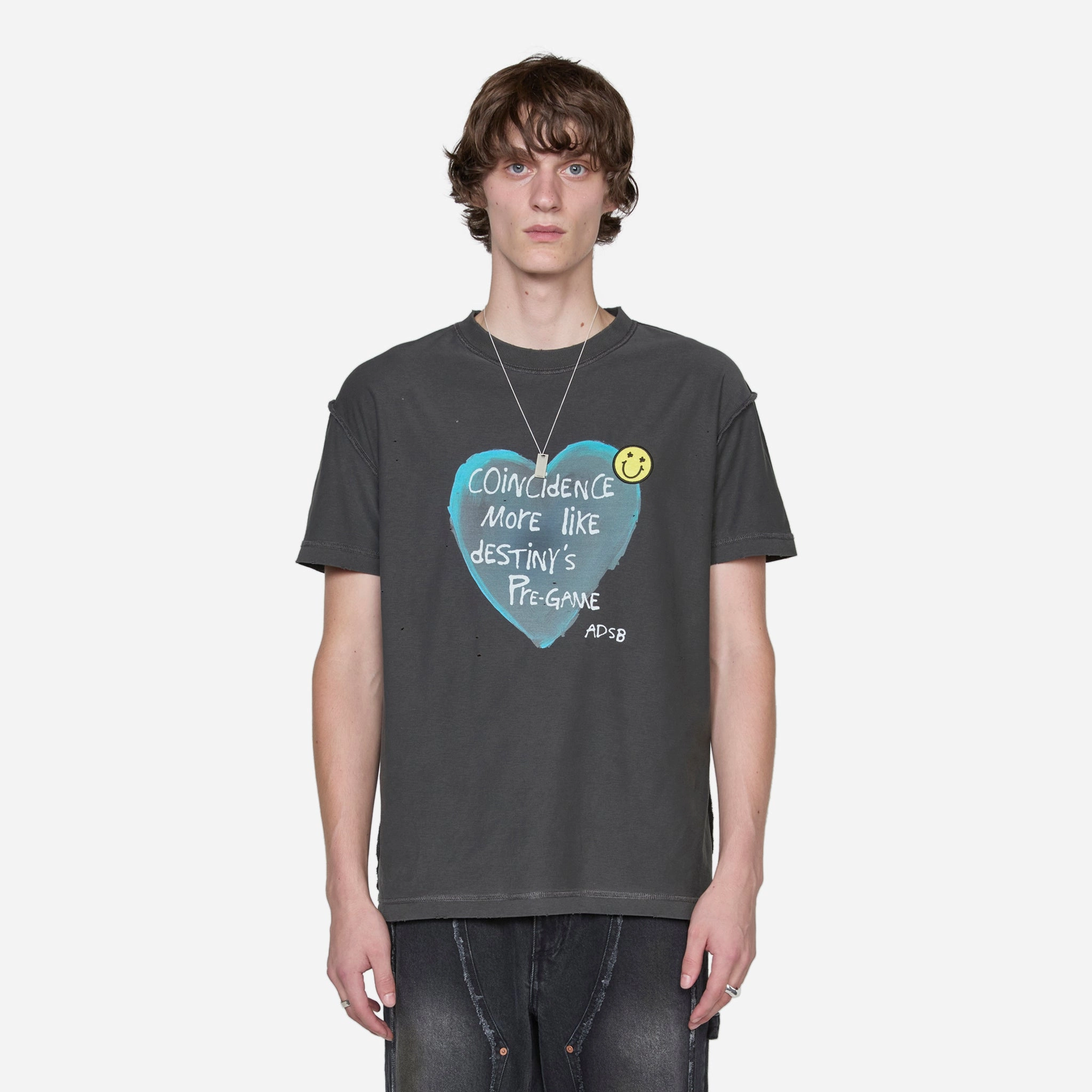 Heart Message T-Shirt Charcoal Grey