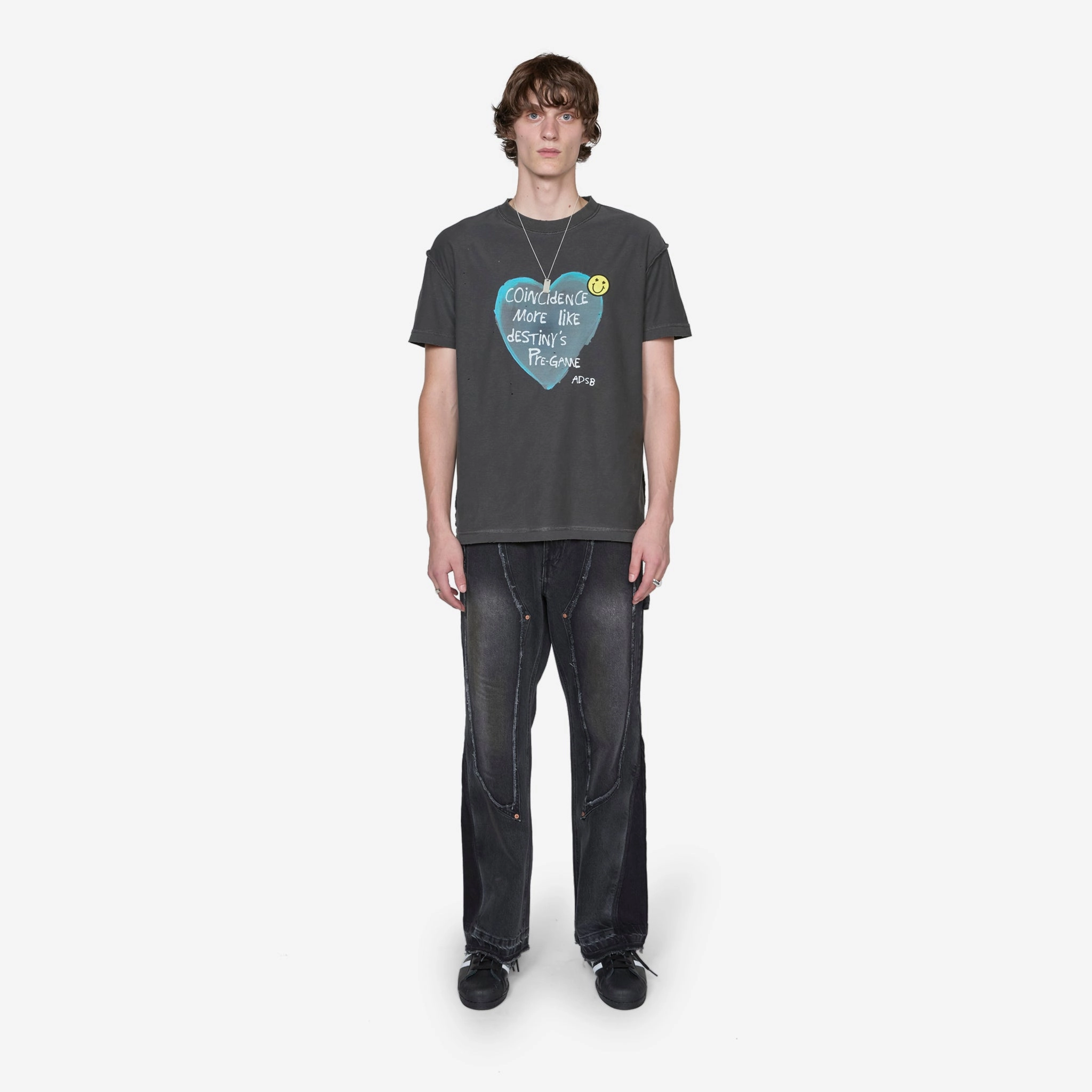 Heart Message T-Shirt Charcoal Grey