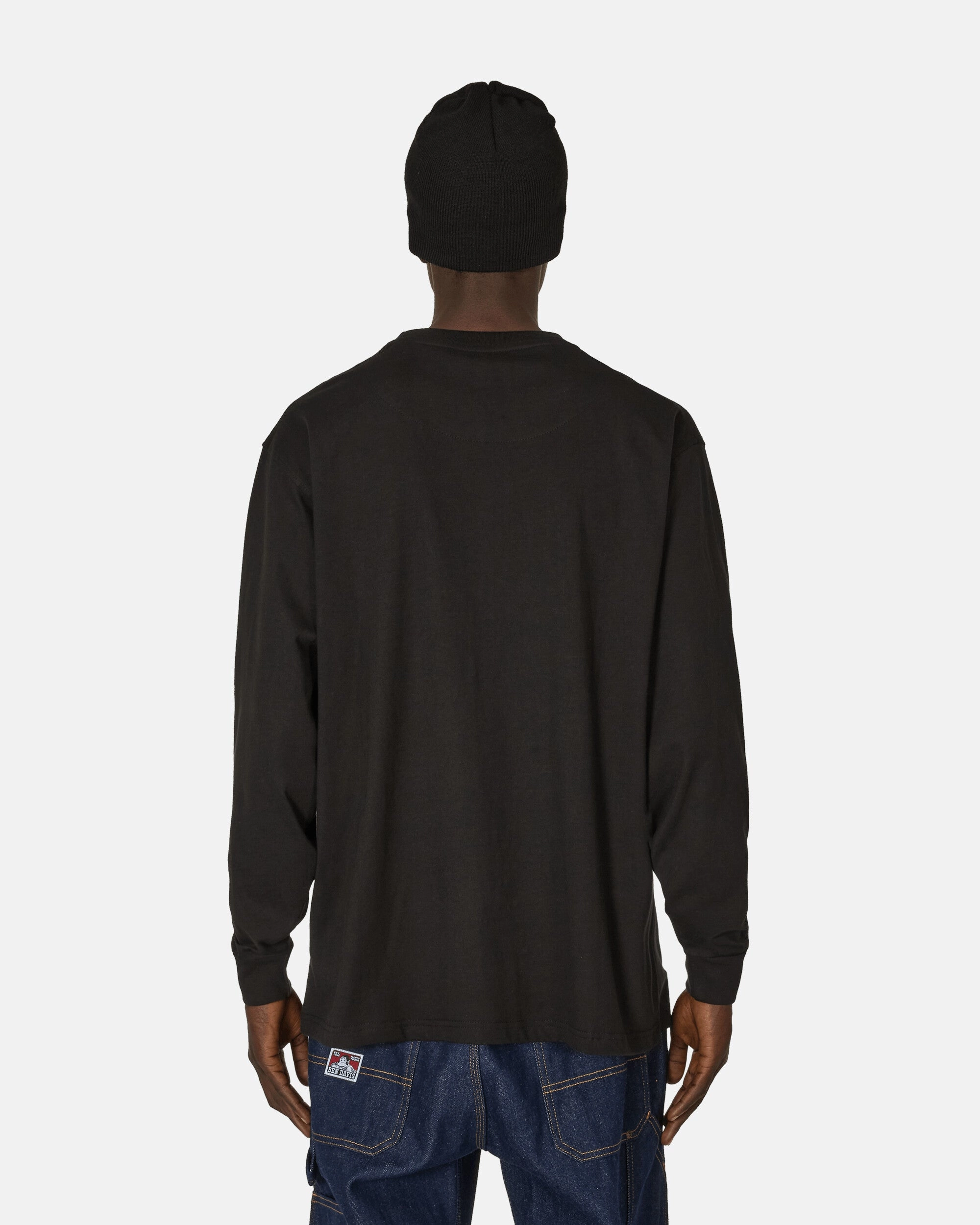 Heavy Duty Classic Label Pocket Longsleeve T-Shirt Black