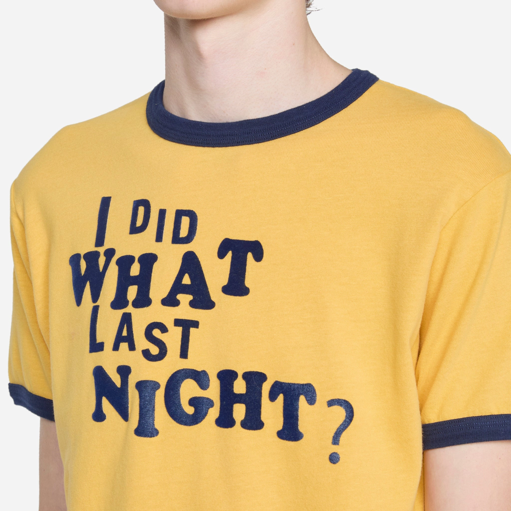 I Did What Last Night Ringer T-Shirt Yellow