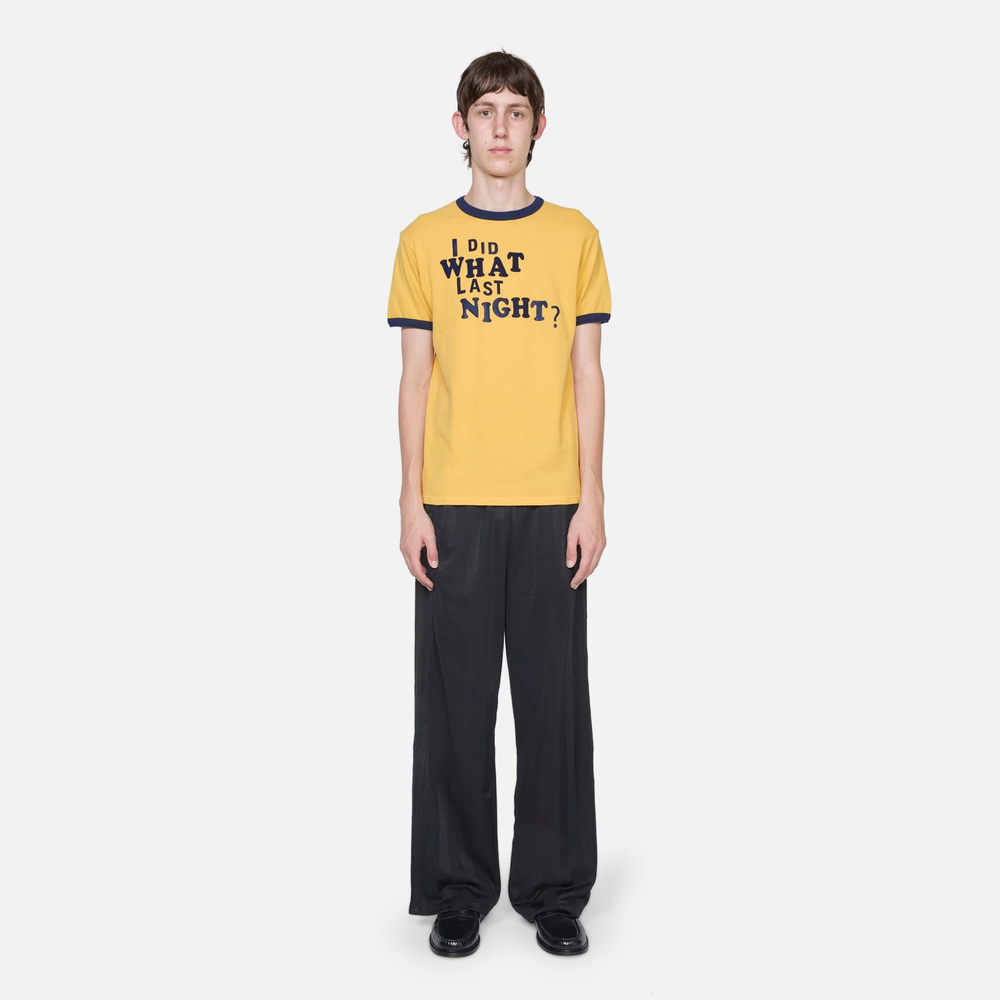 I Did What Last Night Ringer T-Shirt Yellow