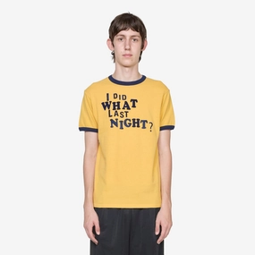 I Did What Last Night Ringer T-Shirt Yellow