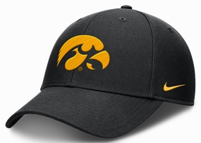 Iowa Hawkeyes Black Nike Rise Adjustable Hat