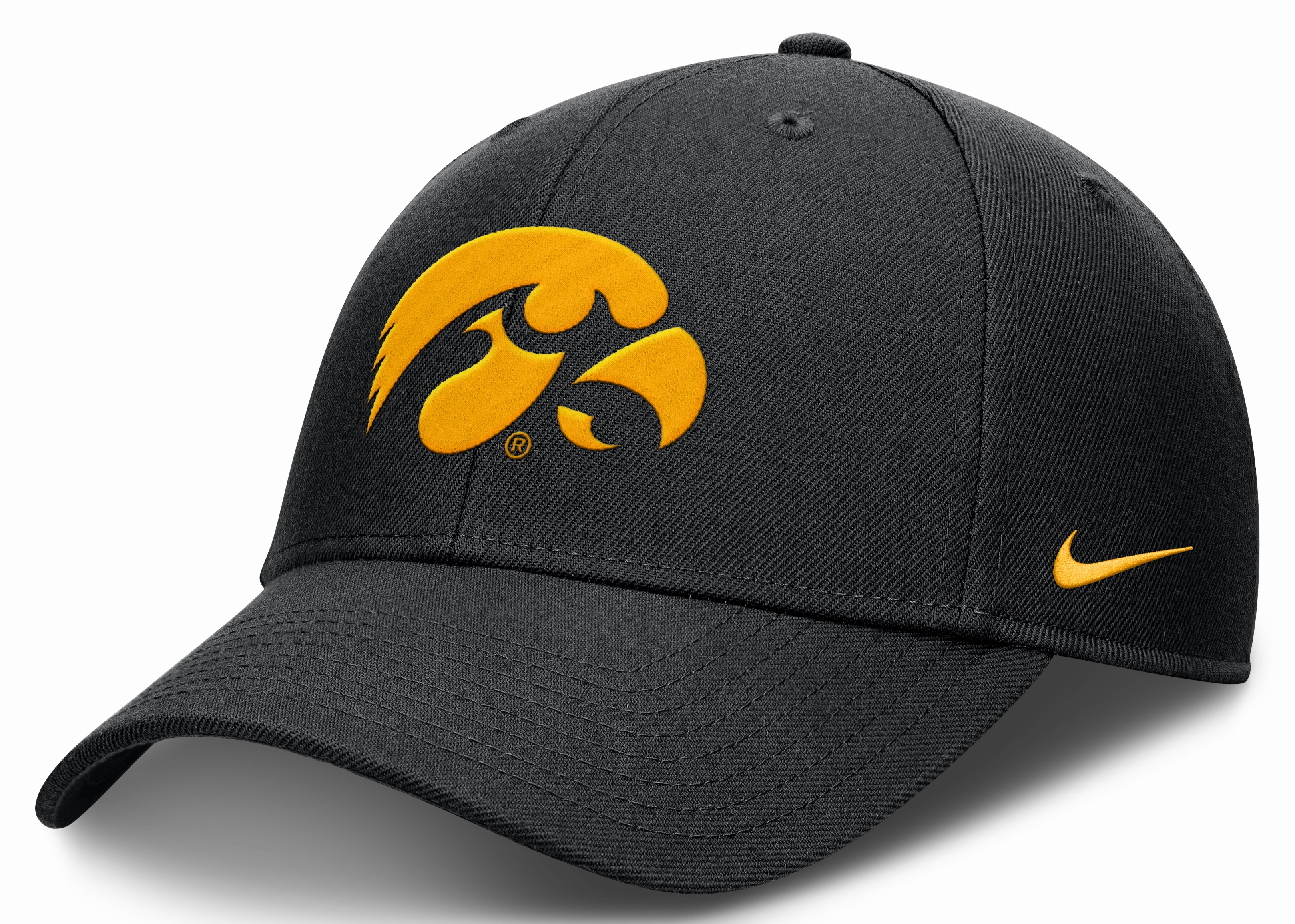 Iowa Hawkeyes Black Nike Rise Adjustable Hat