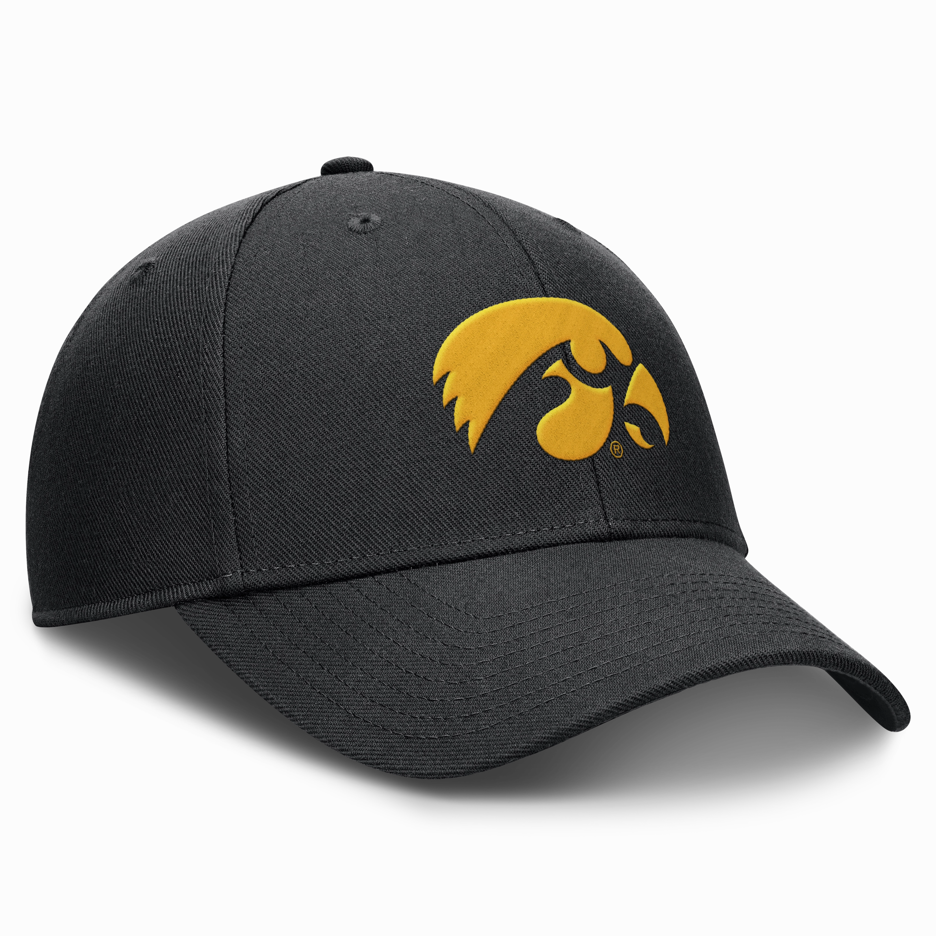 Iowa Hawkeyes Black Nike Rise Adjustable Hat