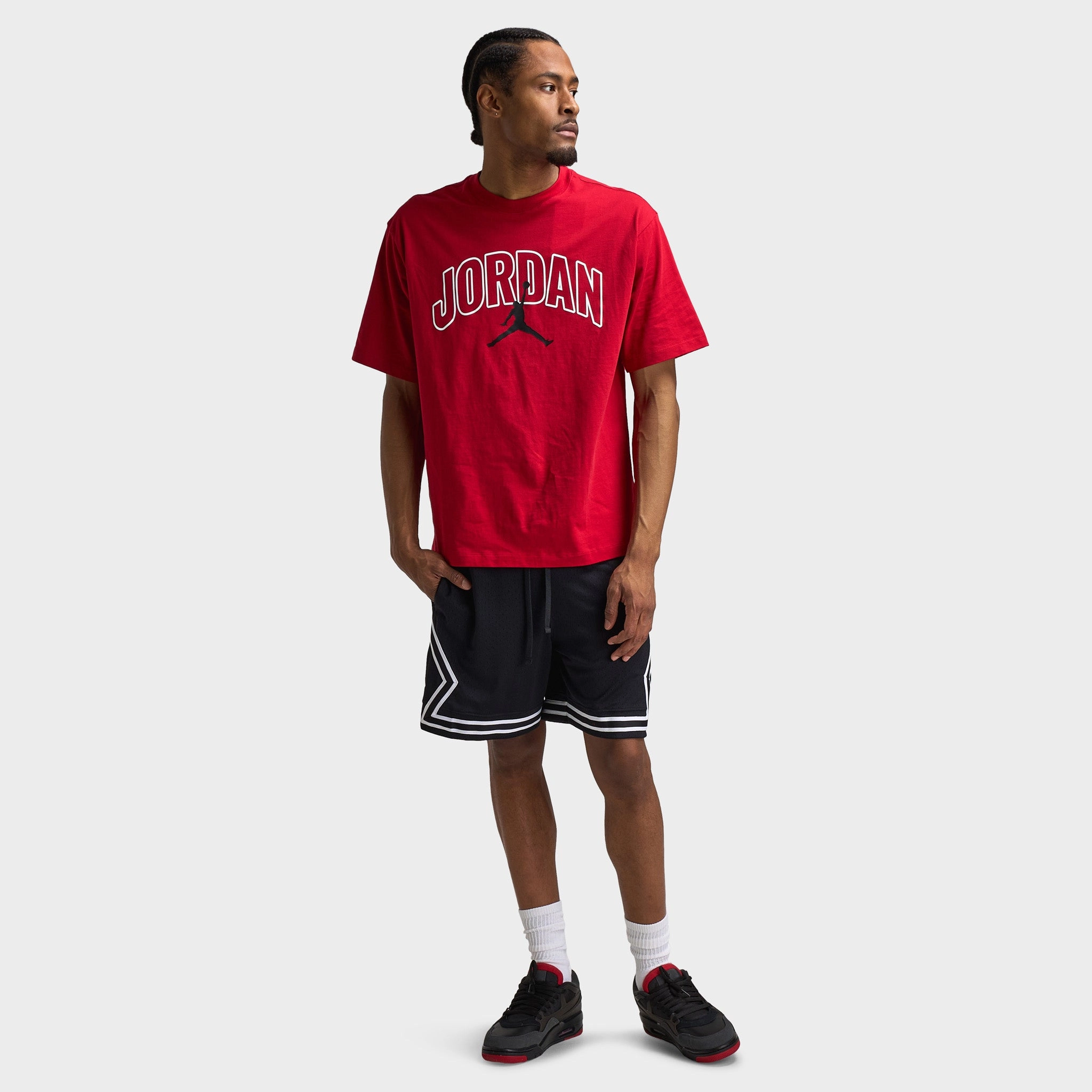 Jordan Dri-FIT Mesh Diamond Shorts Black / White - White