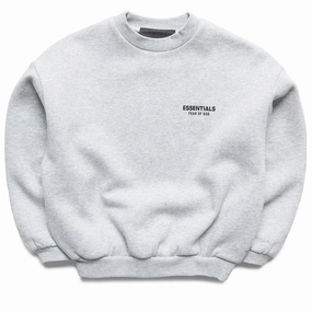 Kids Fear Of God Essentials Fleece Crewneck - Light Heather Gray