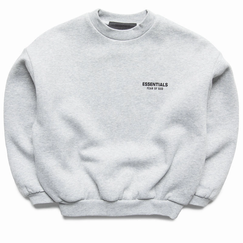 Kids Fear Of God Essentials Fleece Crewneck - Light Heather Gray