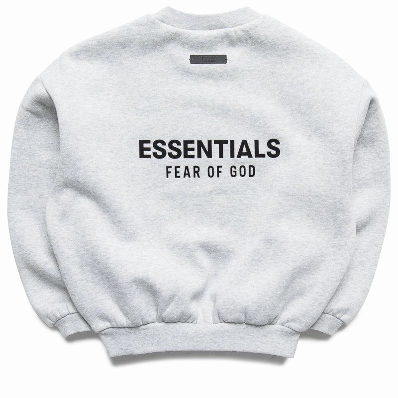 Kids Fear Of God Essentials Fleece Crewneck - Light Heather Gray