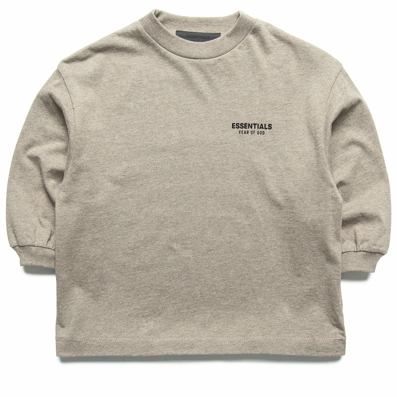 Kids Fear Of God Essentials Jersey L/S Tee - Heather Gray