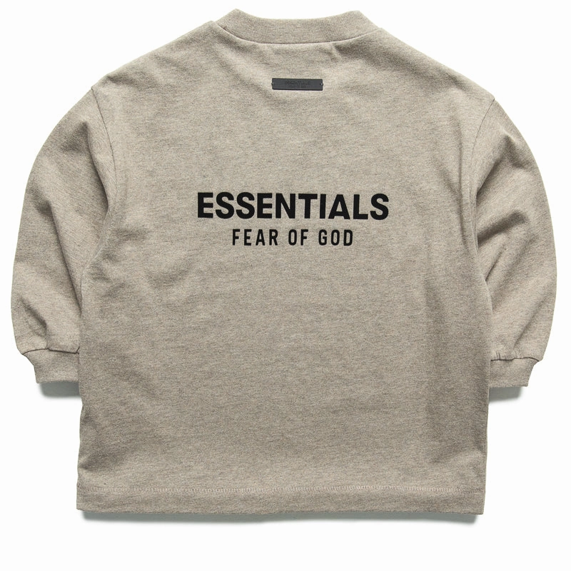 Kids Fear Of God Essentials Jersey L/S Tee - Heather Gray