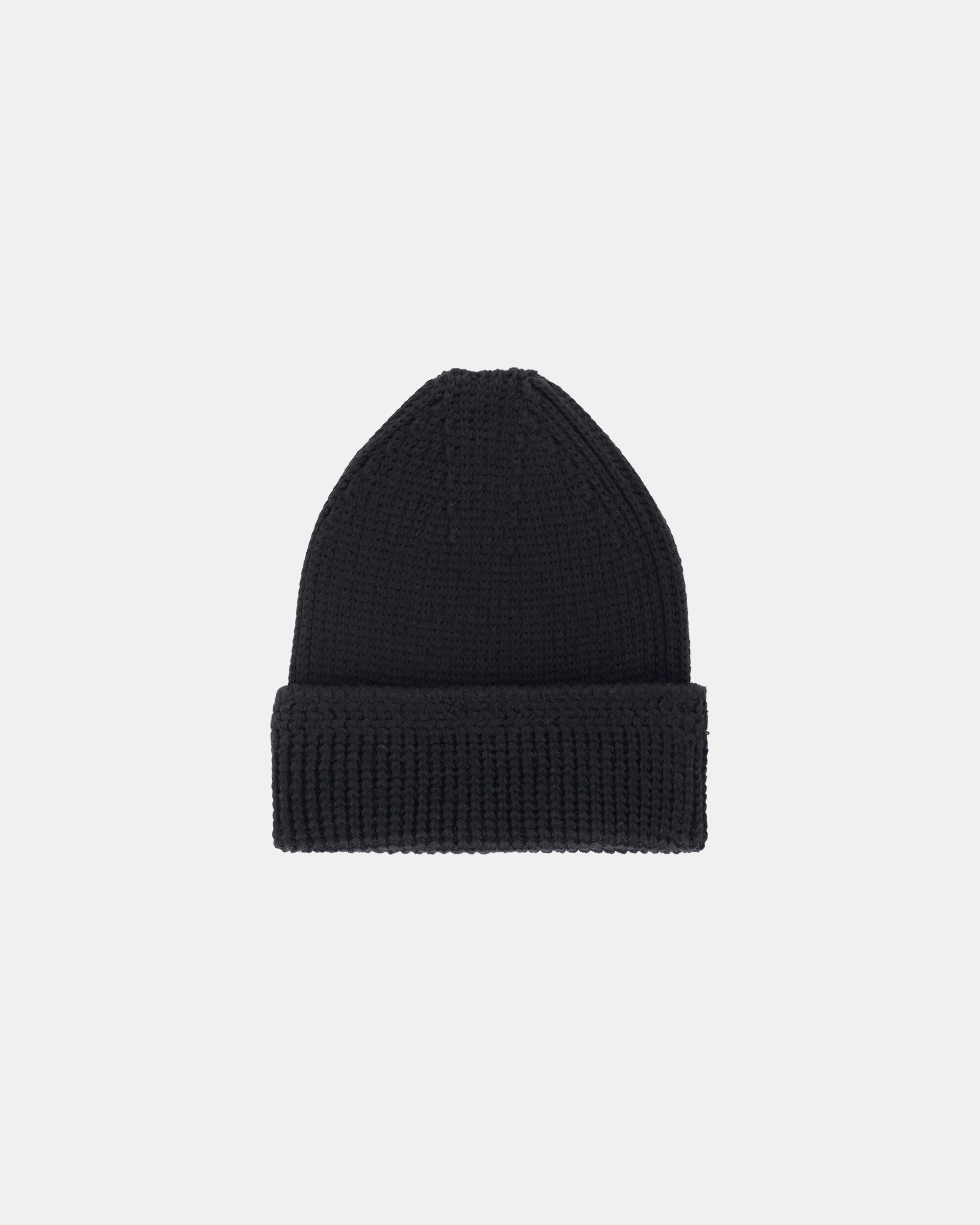 Knit Cotton Beanie Black