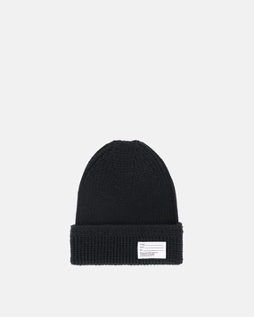 Knit Cotton Beanie Black