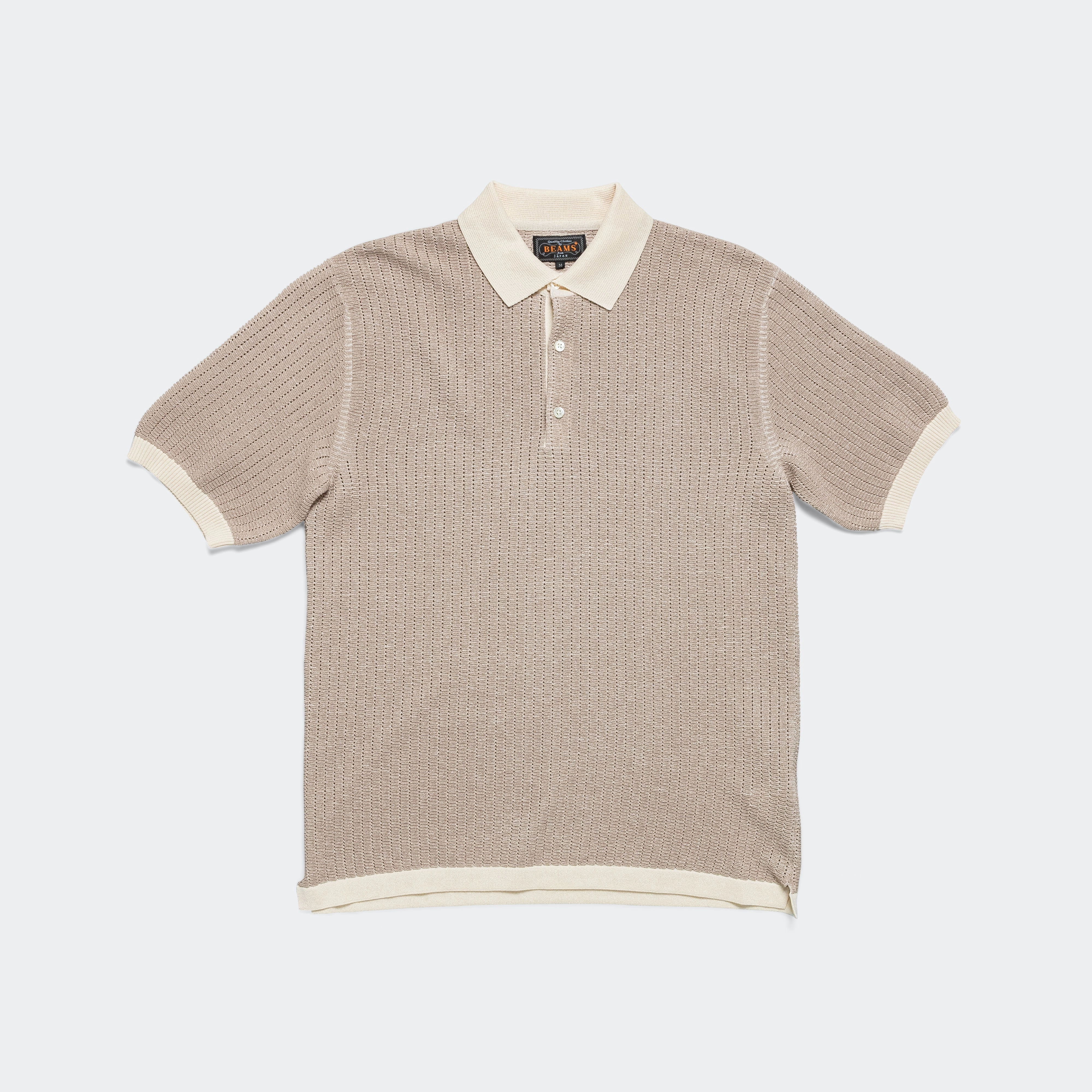 Knit Polo WASHI 2 Tone - Off White