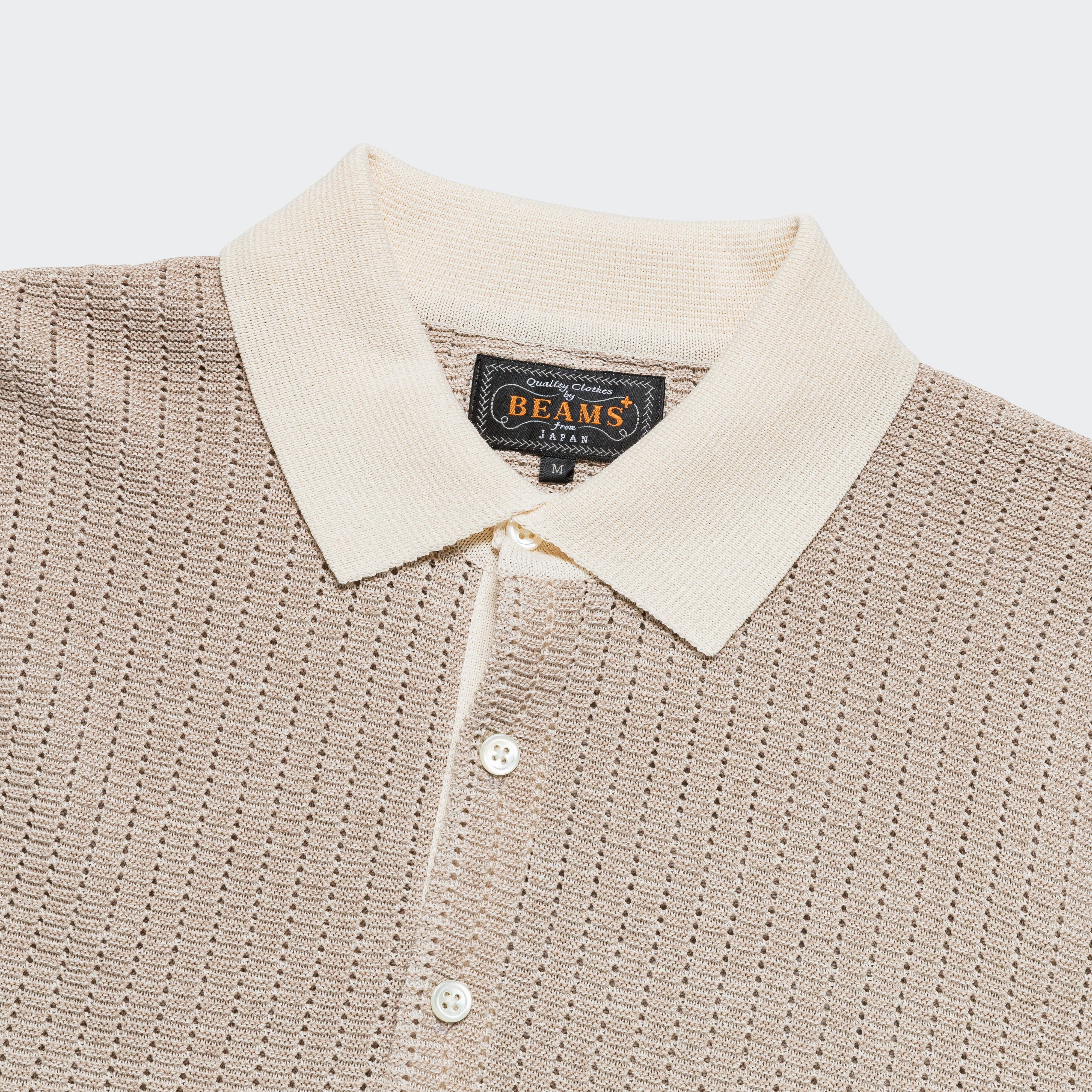 Knit Polo WASHI 2 Tone - Off White