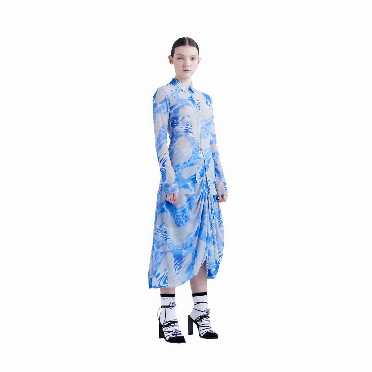 Lily Pads Mesh Long Skirt 'Last Splash AOP'