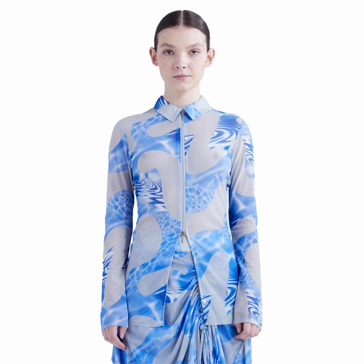 Lily Pads Zip Up Mesh L/S Shirt 'Last Splash AOP'