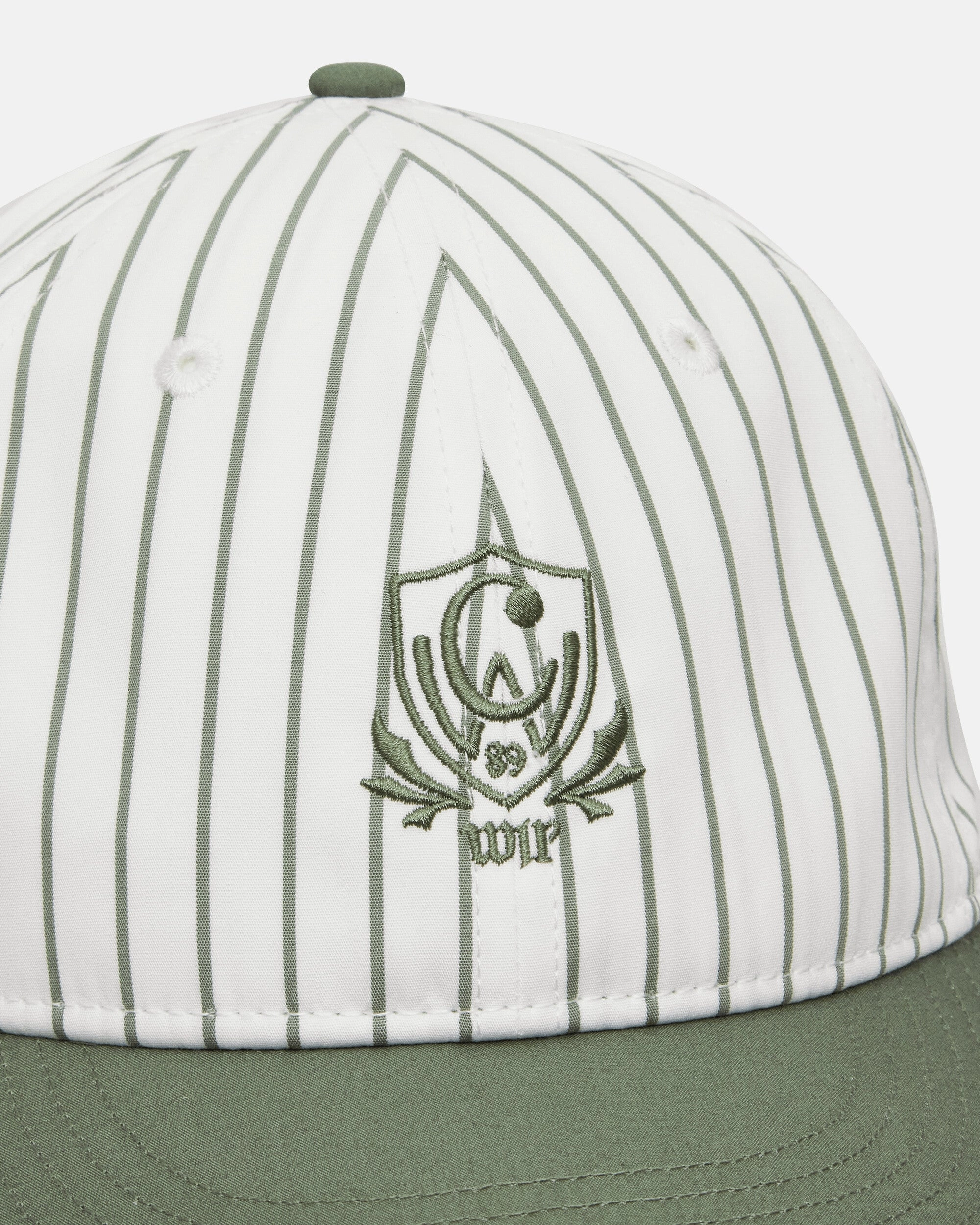 Linus Stripe Cap Park / White