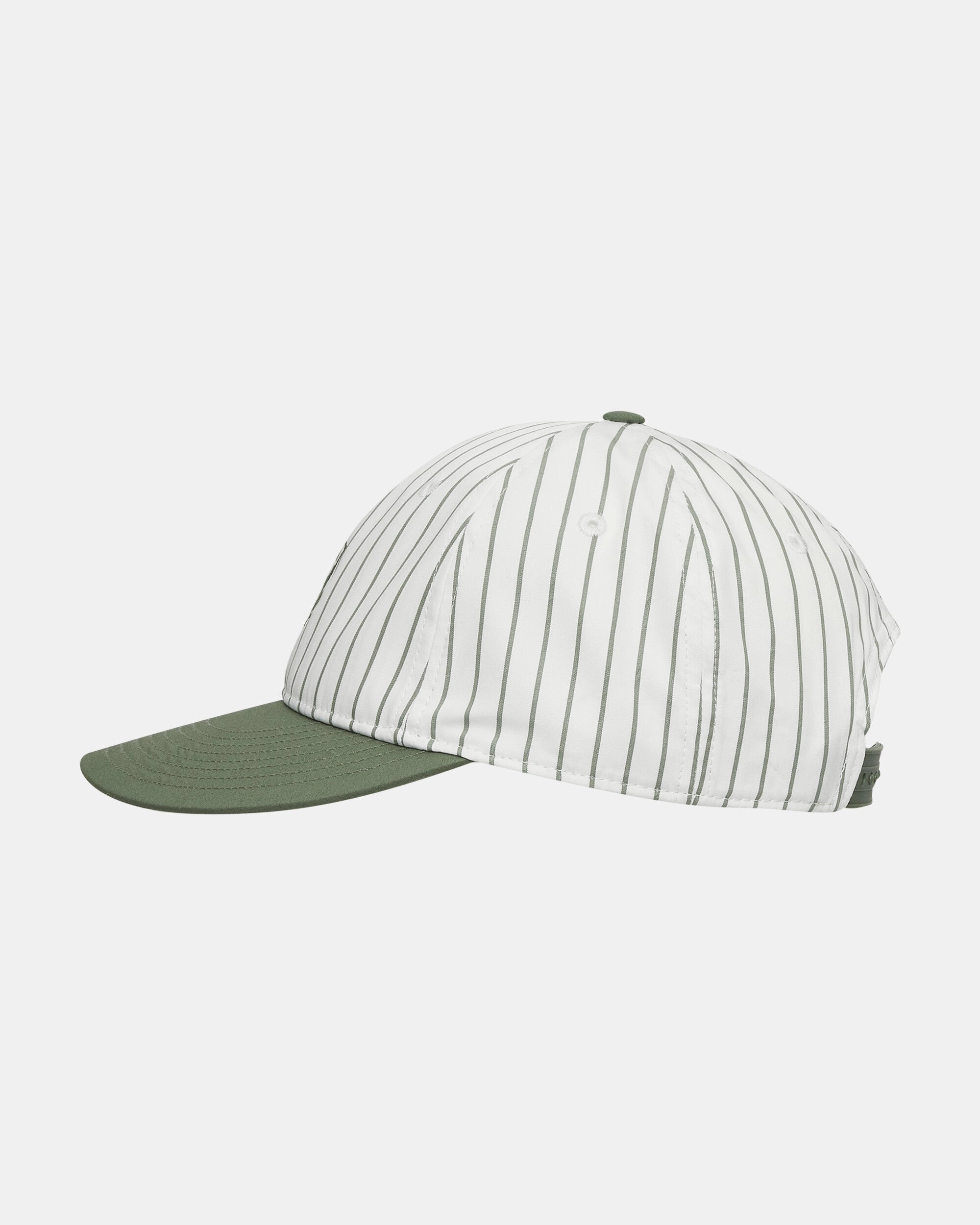 Linus Stripe Cap Park / White