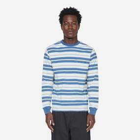 Longsleeve Pocket T-Shirt Indigo Stripe Bleach