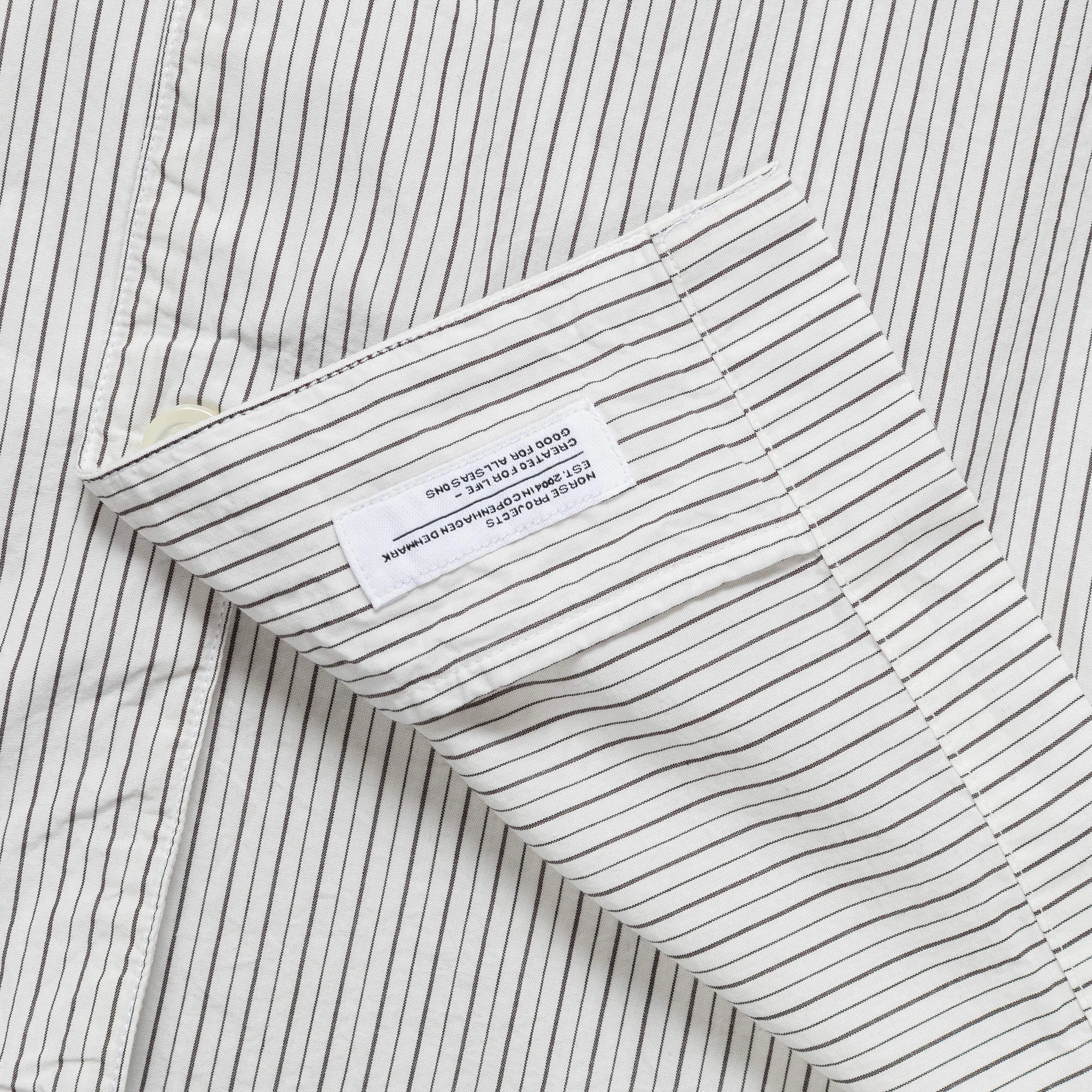 Mads Poplin Stripe SS - Ecru