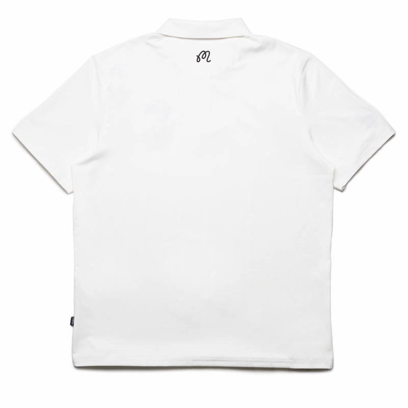 Malbon Golf Evergreen Performance Pique Polo - White