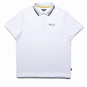 Malbon Golf Grasse Pique Polo - White
