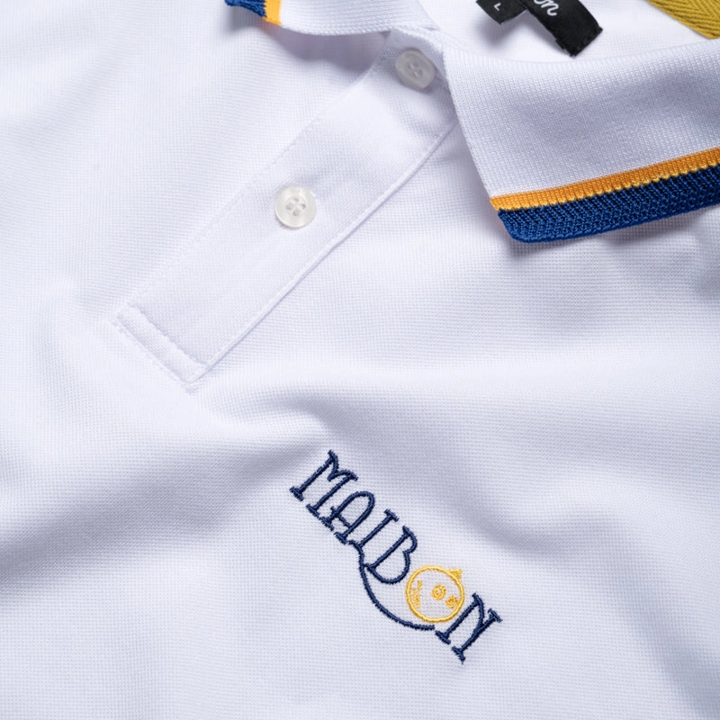 Malbon Golf Grasse Pique Polo - White