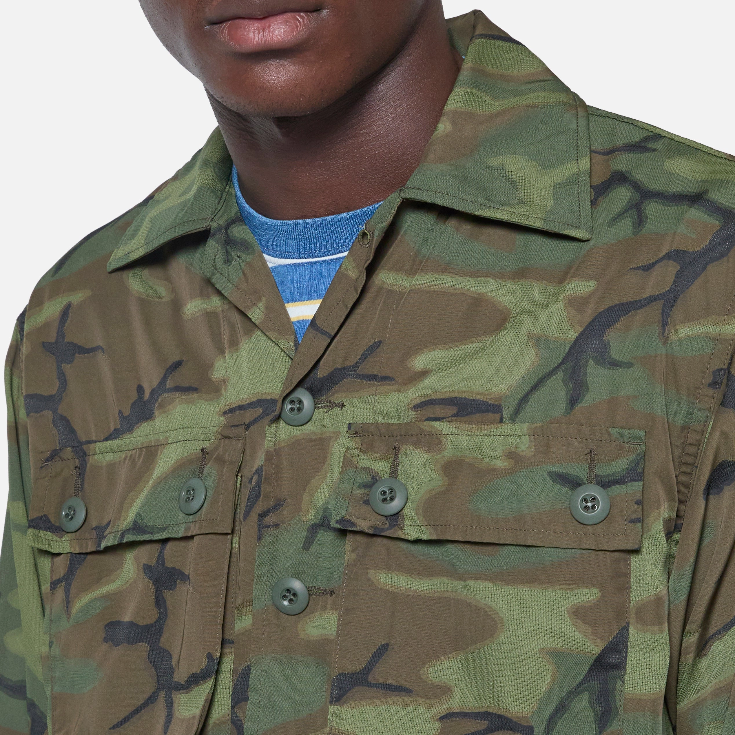MIL-SHT Mesh Camo Jacquard Mapping Print ERDL Camo