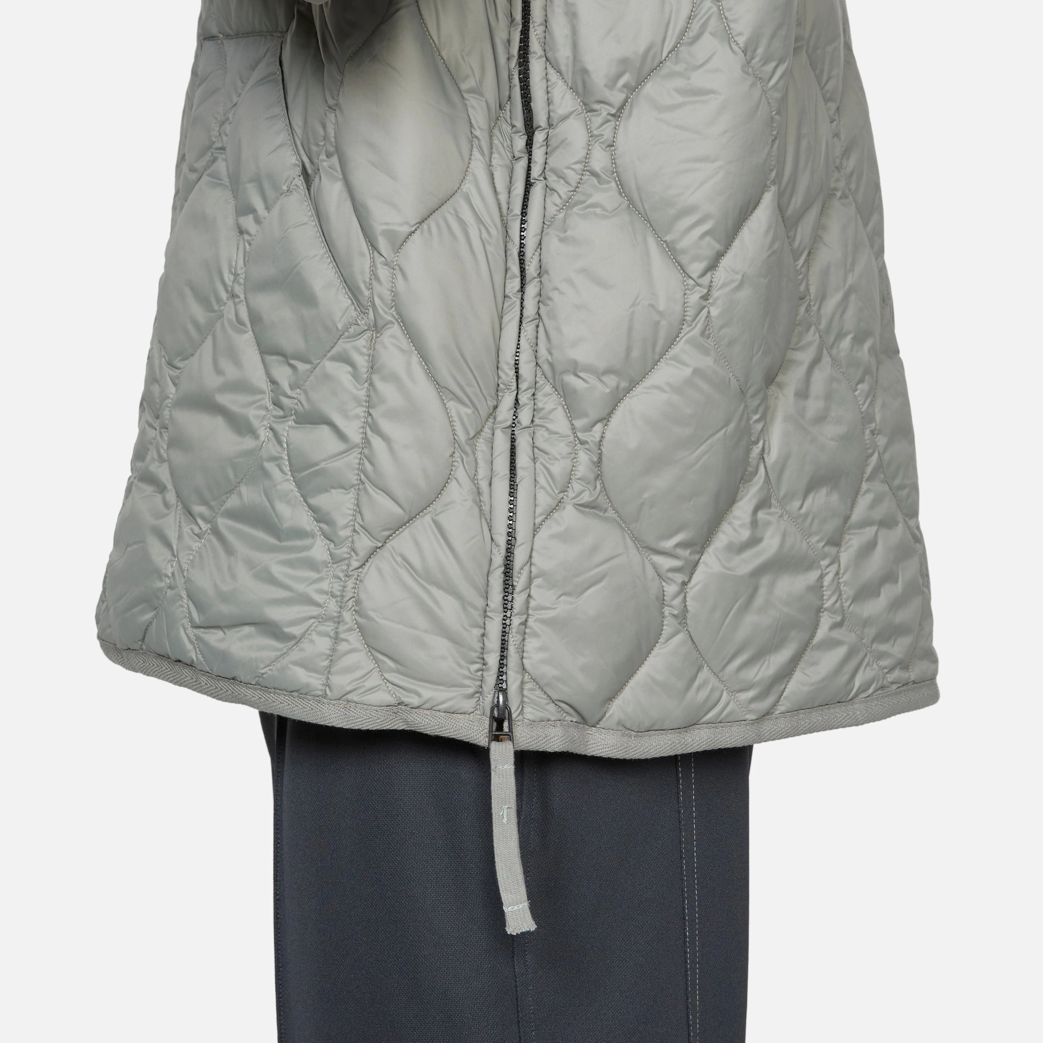 Military W-Zip V-Neck Soft Shell Down Jacket Dark Sage Green