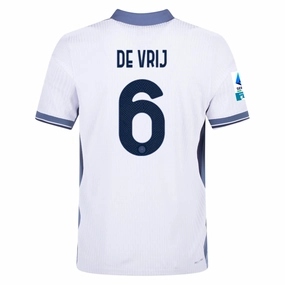 Nike Inter Milan Authentic Stefan de Vrij Away Jersey w/ Serie A   Scudetto Patch 24/25 (White/Silver)