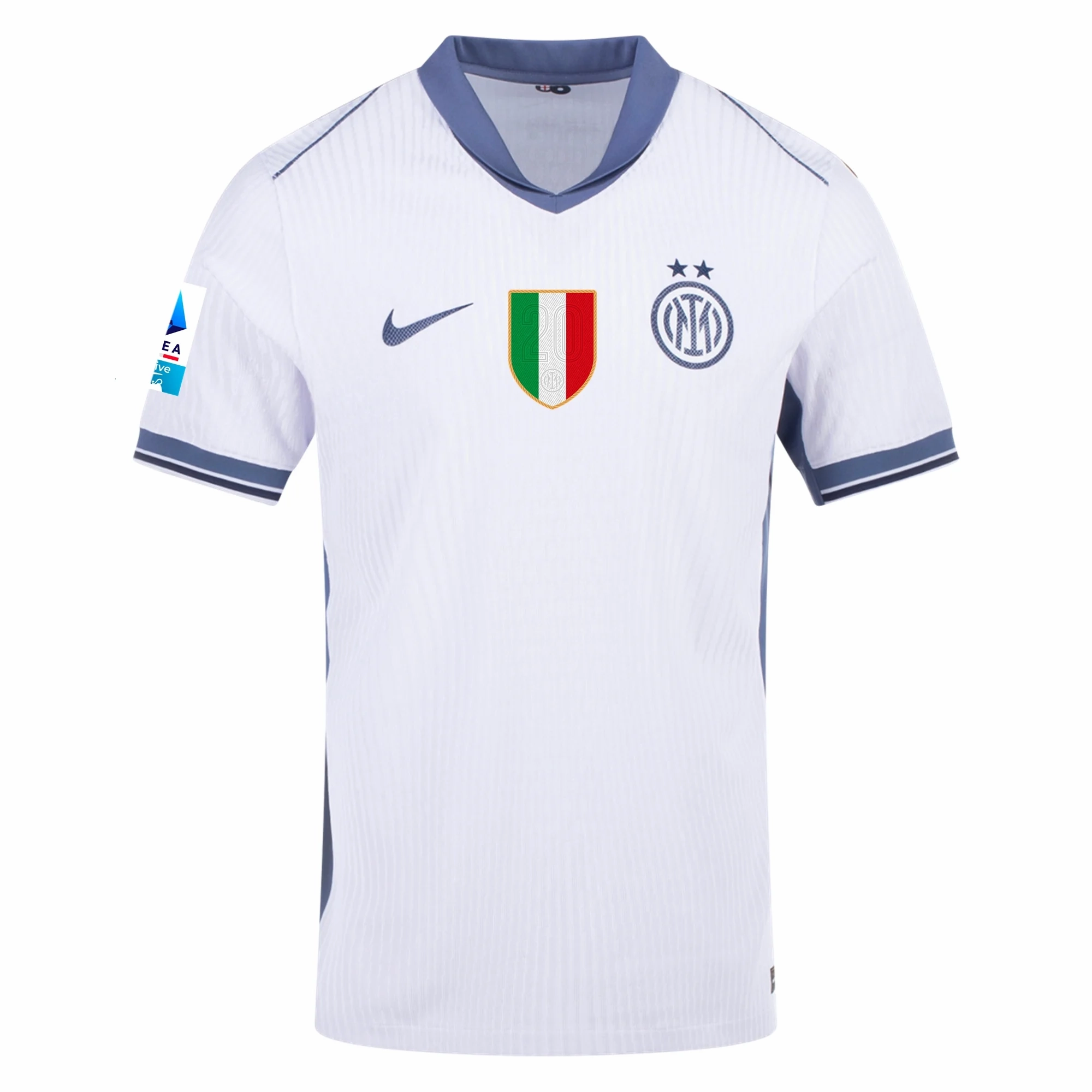 Nike Inter Milan Authentic Stefan de Vrij Away Jersey w/ Serie A   Scudetto Patch 24/25 (White/Silver)