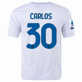 Nike Inter Milan Carlos Away Jersey w/ Series A   Copa Italia Patches 23/24 (White/Lyon Blue)