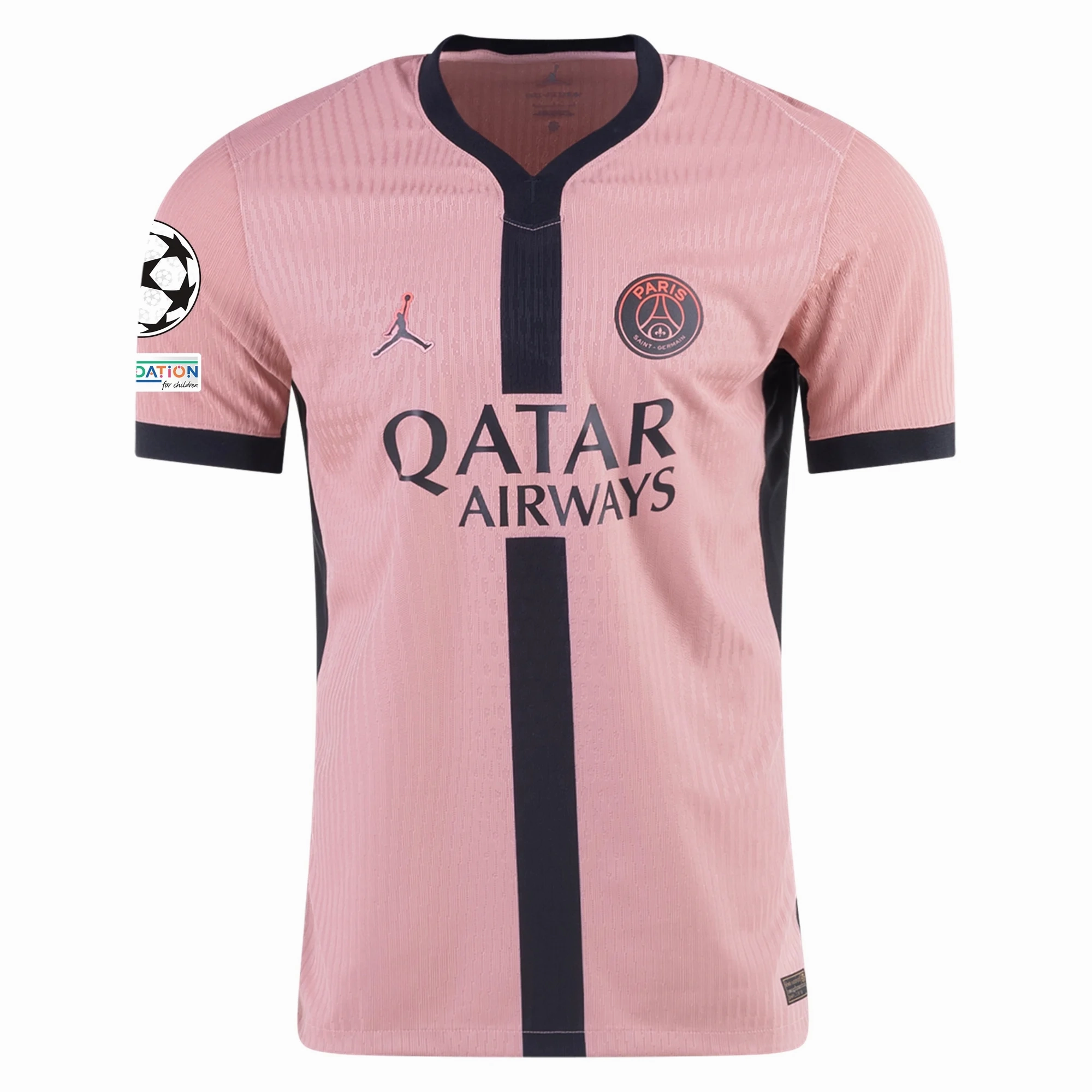 Nike Paris Saint-Germain Authentic Bradley Barcola Third Jersey w/ Champions League Patches 24/25 (Rust Pink/Black)