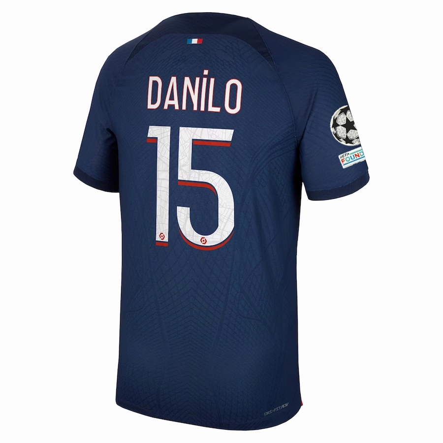 Nike Paris Saint-Germain Authentic Match Danilo Pereira Home Jersey w/ Champions League Patches 23/24 (Midnight Navy)
