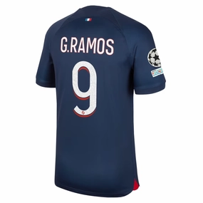 Nike Paris Saint-Germain Gonçalo Ramos Home Jersey w/ Champions League Patches 23/24 (Midnight Navy)