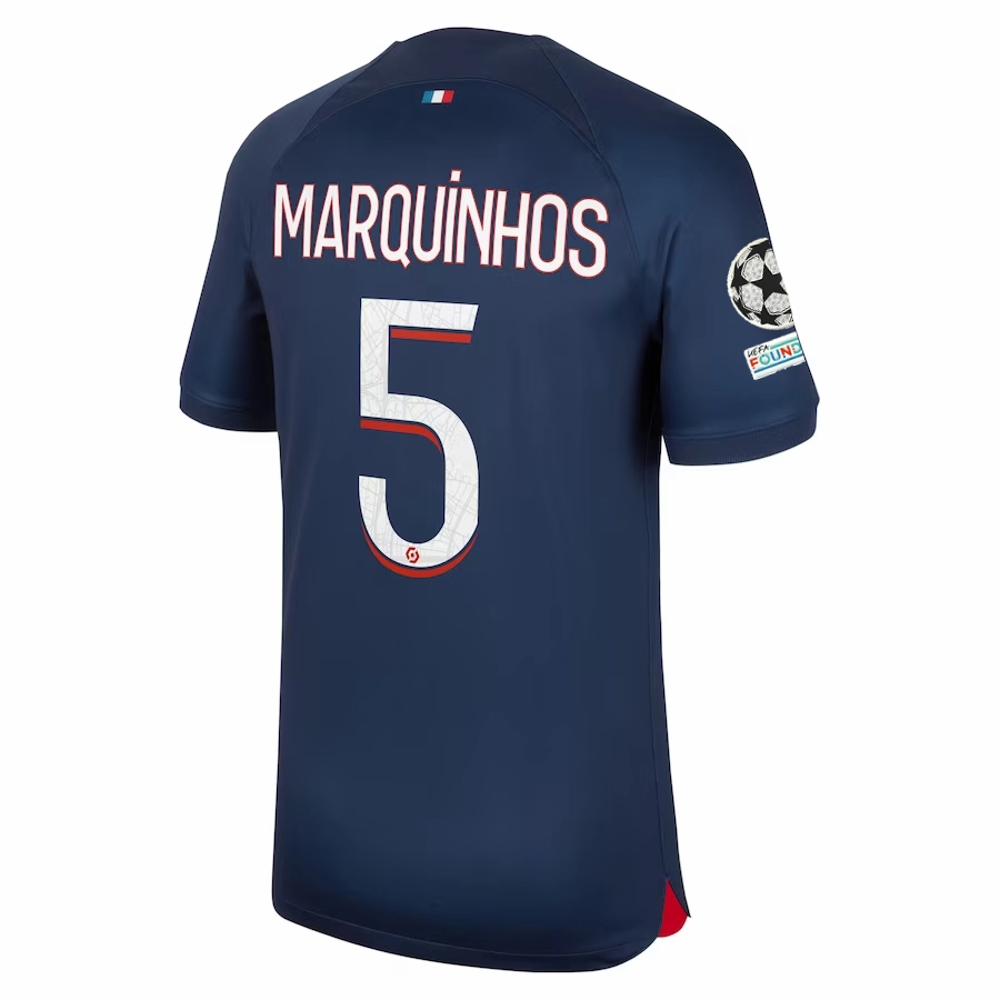 Nike Paris Saint-Germain Marquinhos Home Jersey w/ Champions League Patches 23/24 (Midnight Navy)