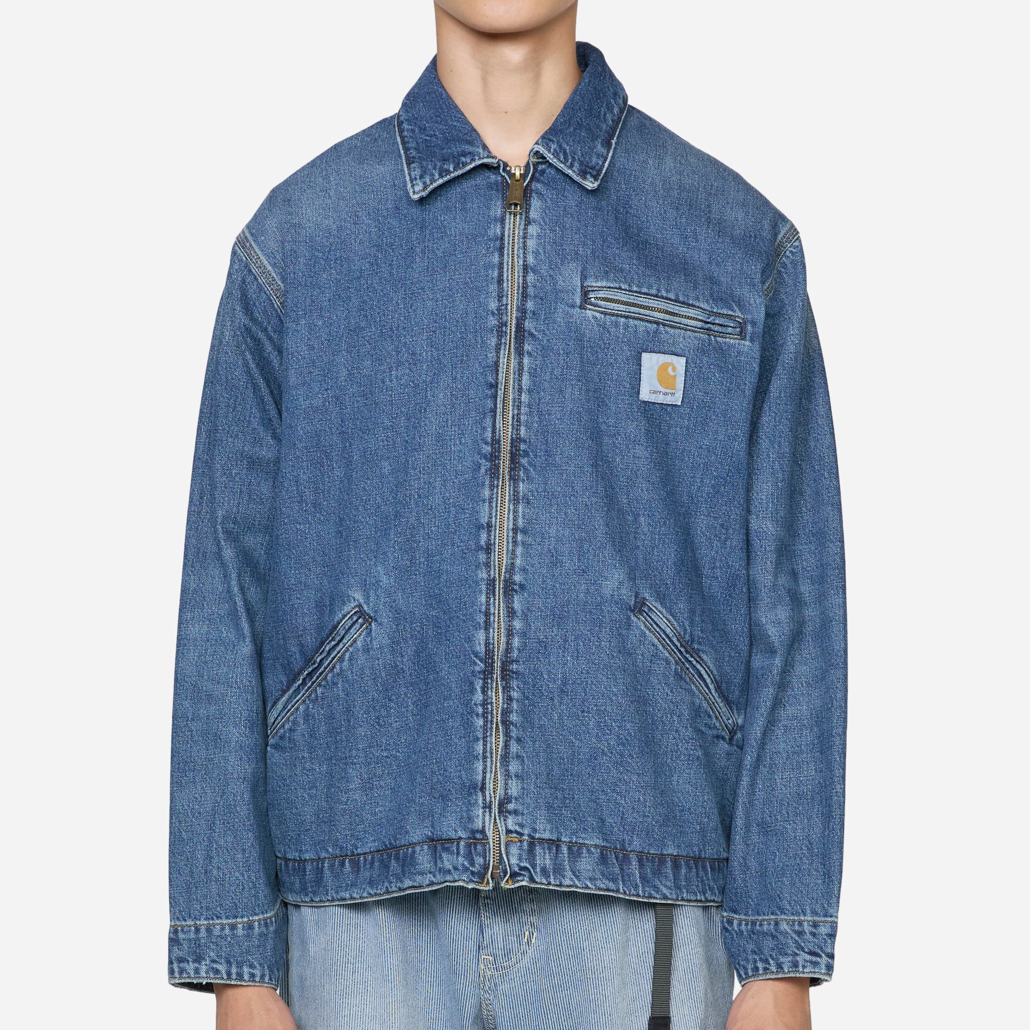 OG Detroit Jacket Blue Dark Used Wash