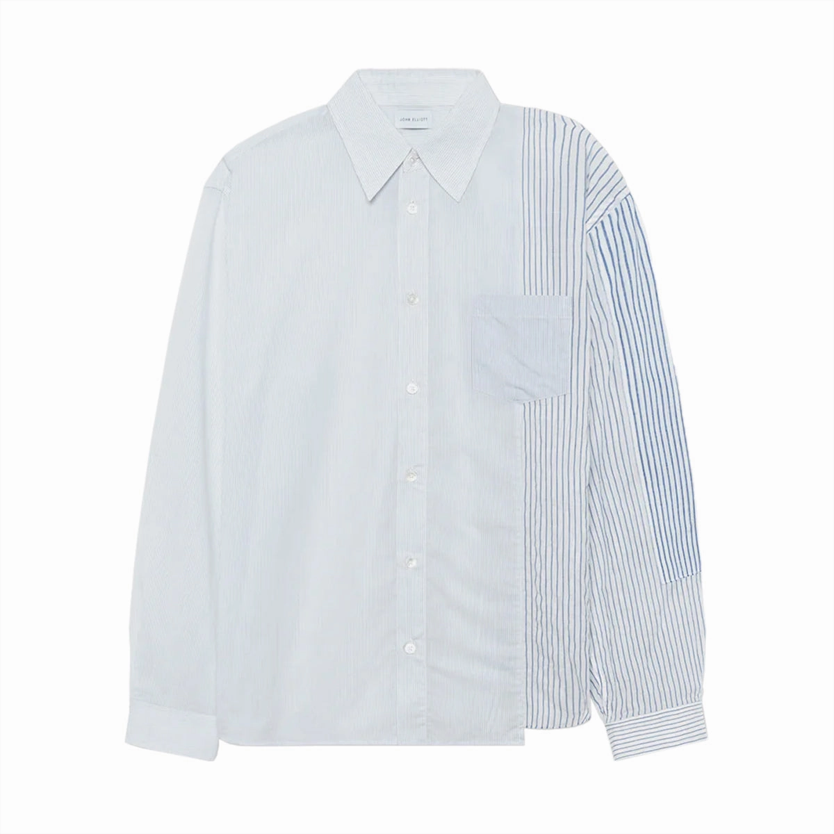 Paneled Cloak Button Up Shirt 'Blue White'
