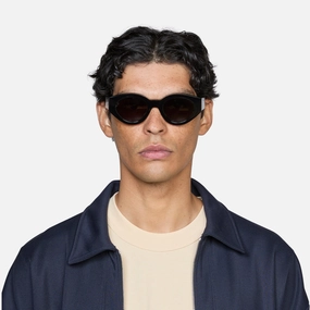Polly Black | Green Solid Lens