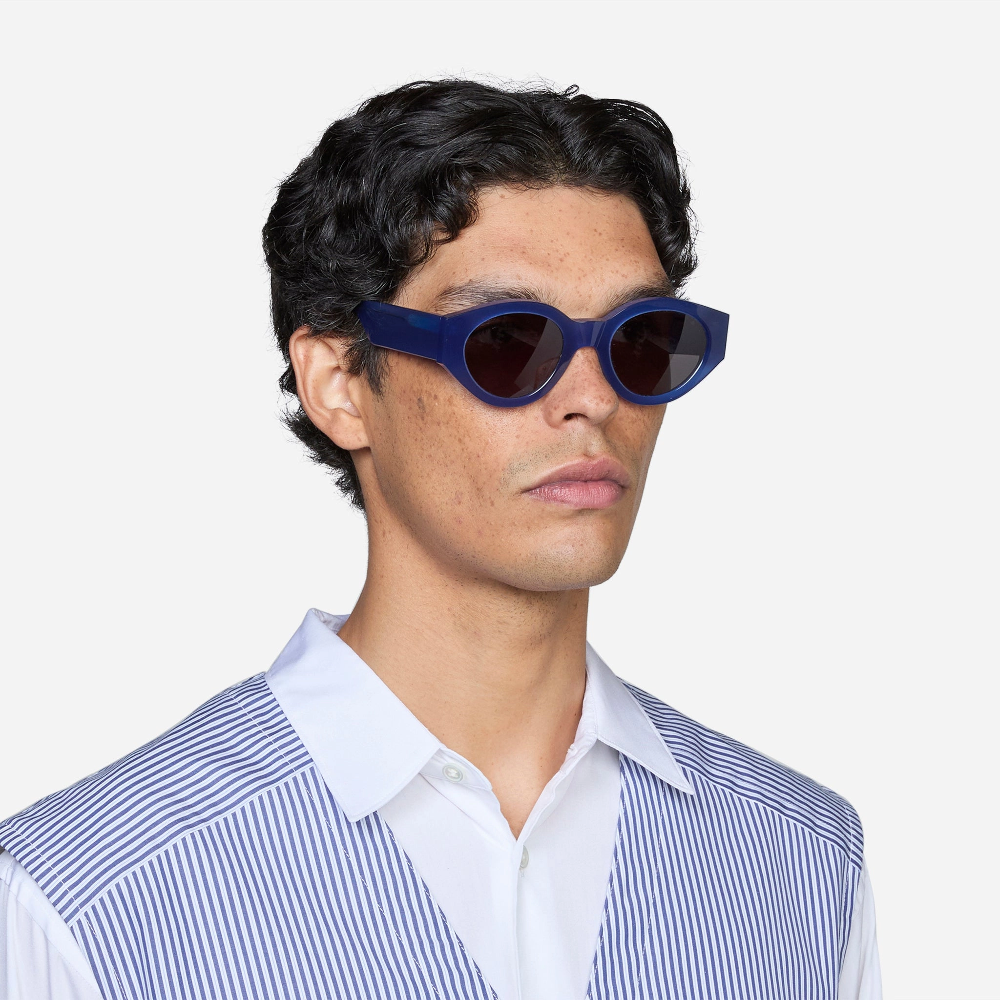 Polly Blue | Grey Solid Lens