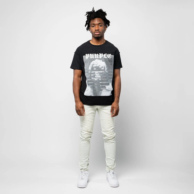 Purple Brand Mid Rise Slim Straight Leg Supernova Straight Jean - White