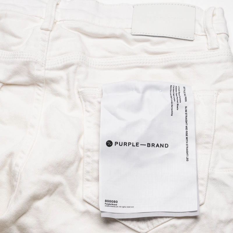 Purple Brand Mid Rise Slim Straight Leg Supernova Straight Jean - White